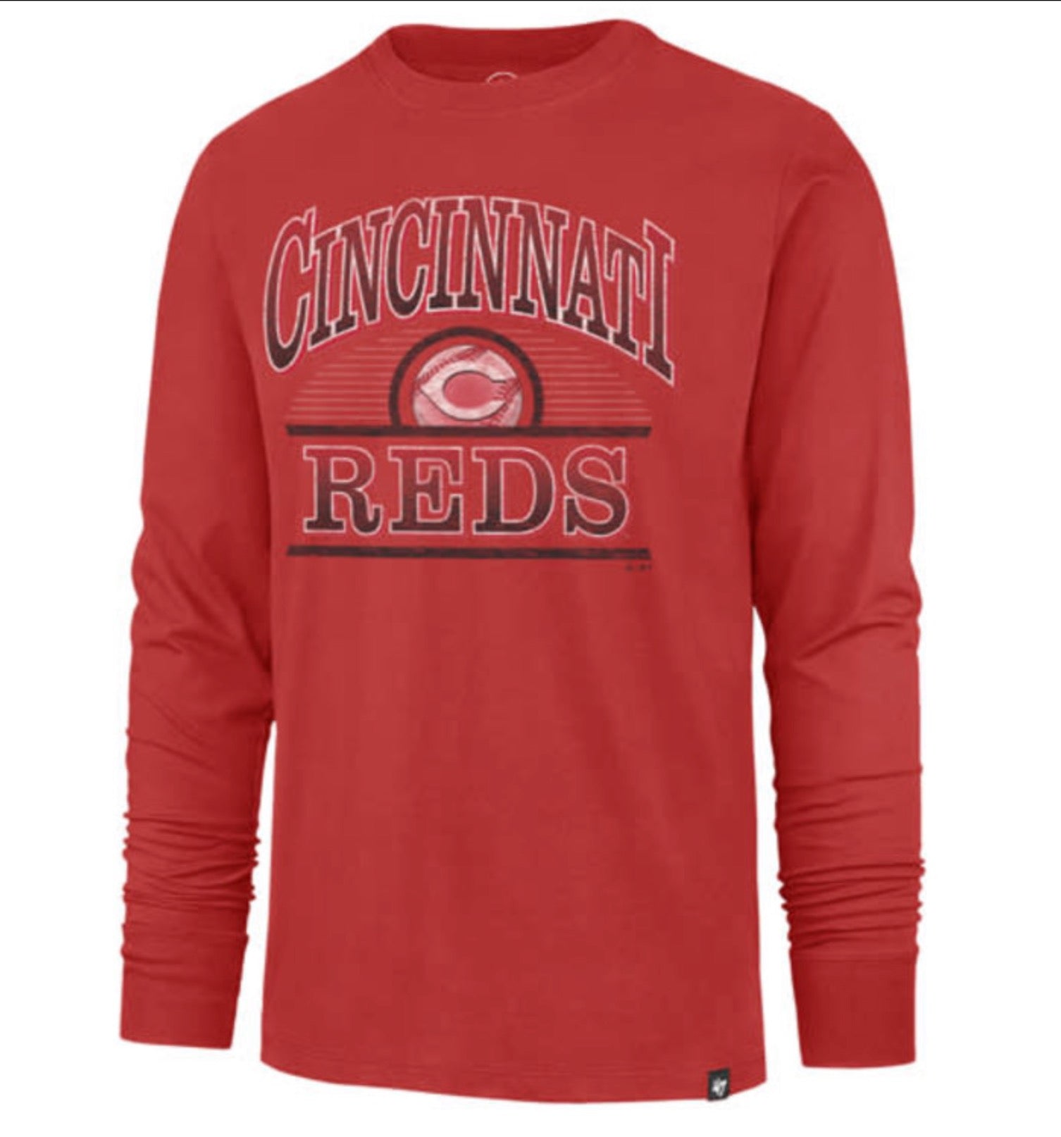 Cincinnati Reds Racer Red Top Spin Franklin Long Sleeve Tee