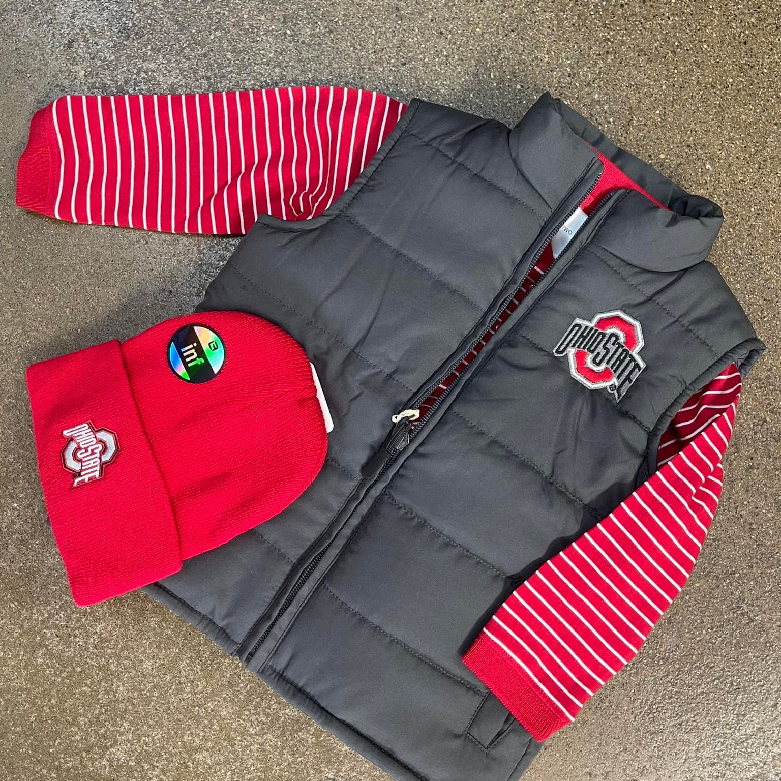 youth apparel, jacket and hat