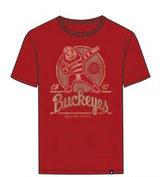 OHIO STATE BUCKEYES RESCUE RED EMBLEM MARK SCRUM TEE