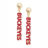 OHIO STATE BUCKEYES PUFFY NAMEPLATE EARRINGS