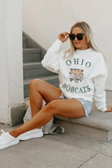  OHIO BOBCATS PLAY ON PREMIUM FLEECE DROP SHOULDER CREWNECK PULLOVER
