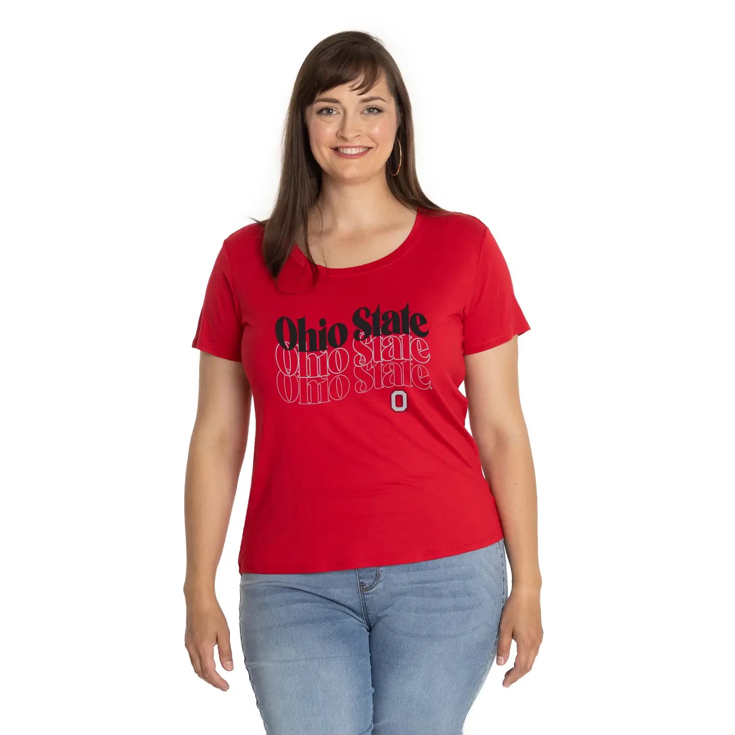SCARLET SCOOP NECK TEE front