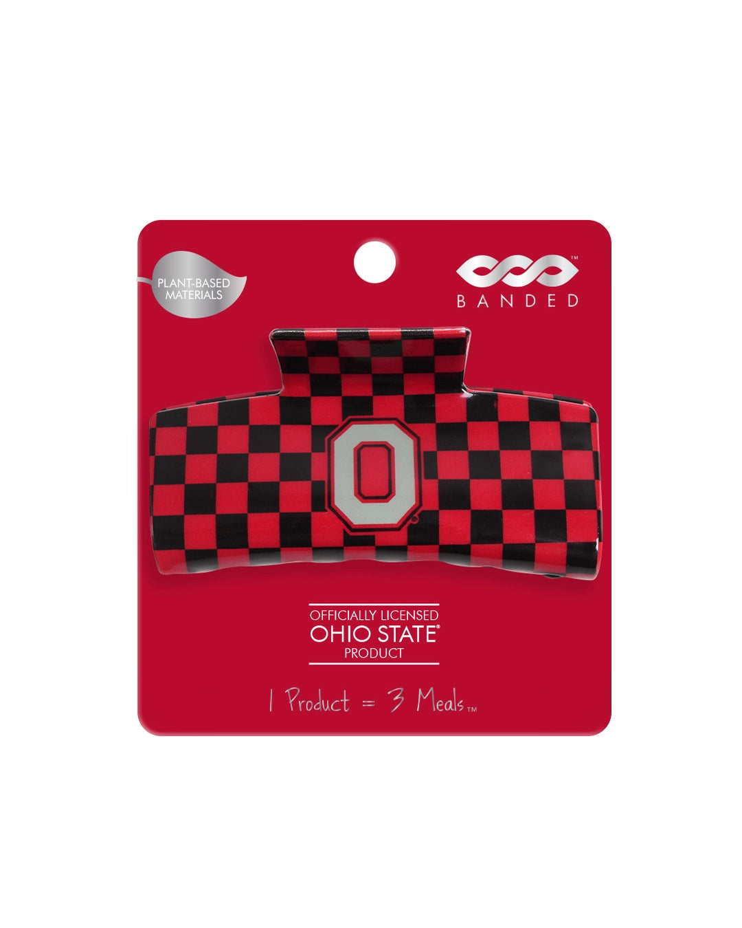 on package Checkered Block O Logo Claw Clip