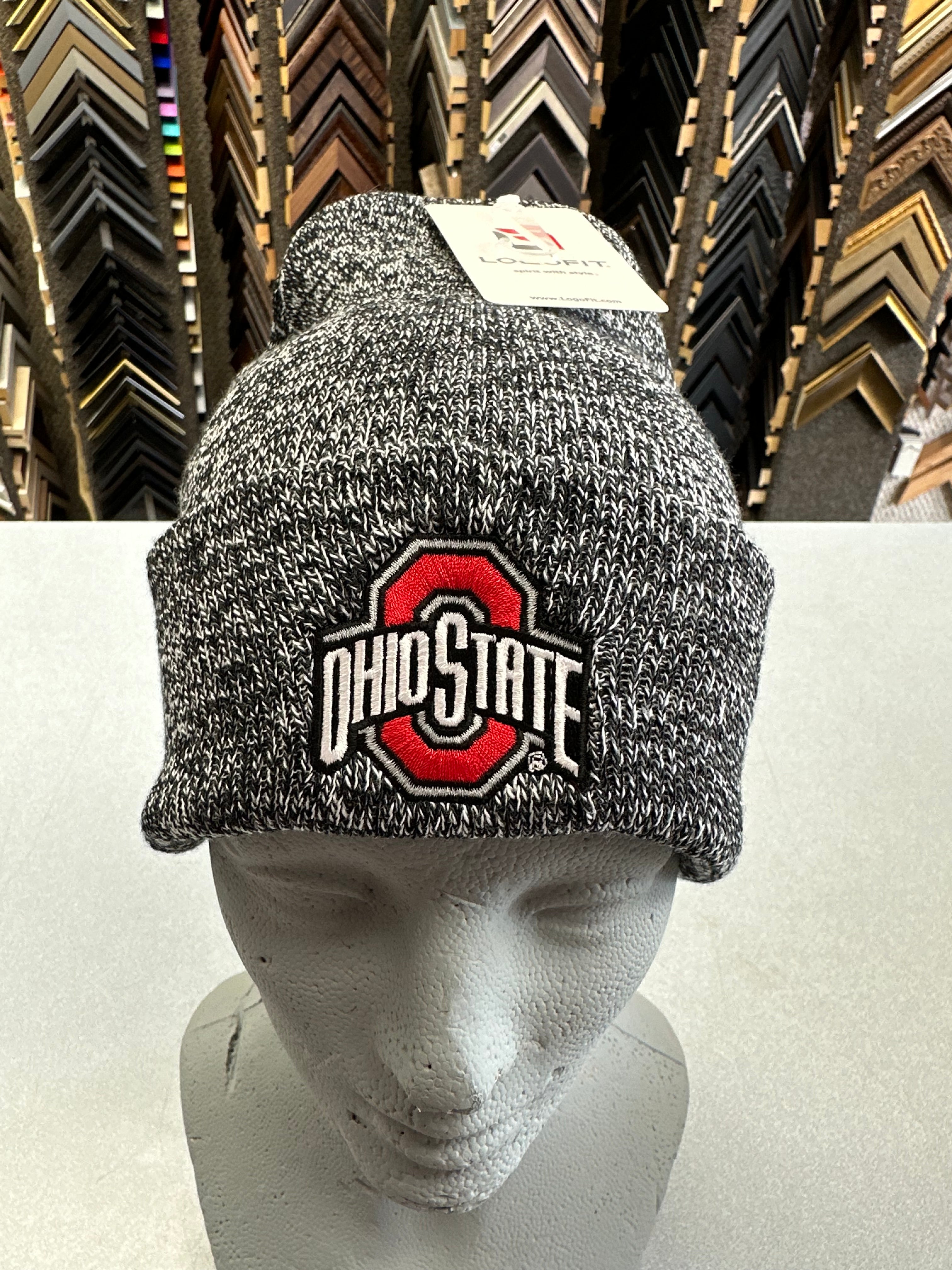 CHILL OHIO STATE UNIVERSITY GRAY KNIT BEANIE WITH CUFF