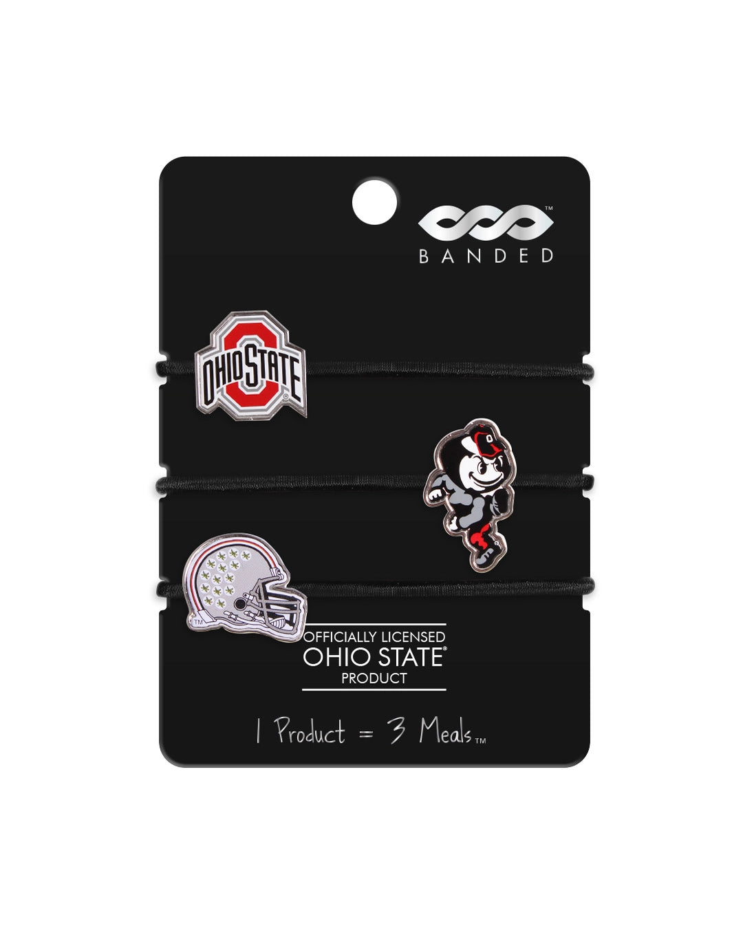 on package, Ohio State Logo, Elastics Hair Bands