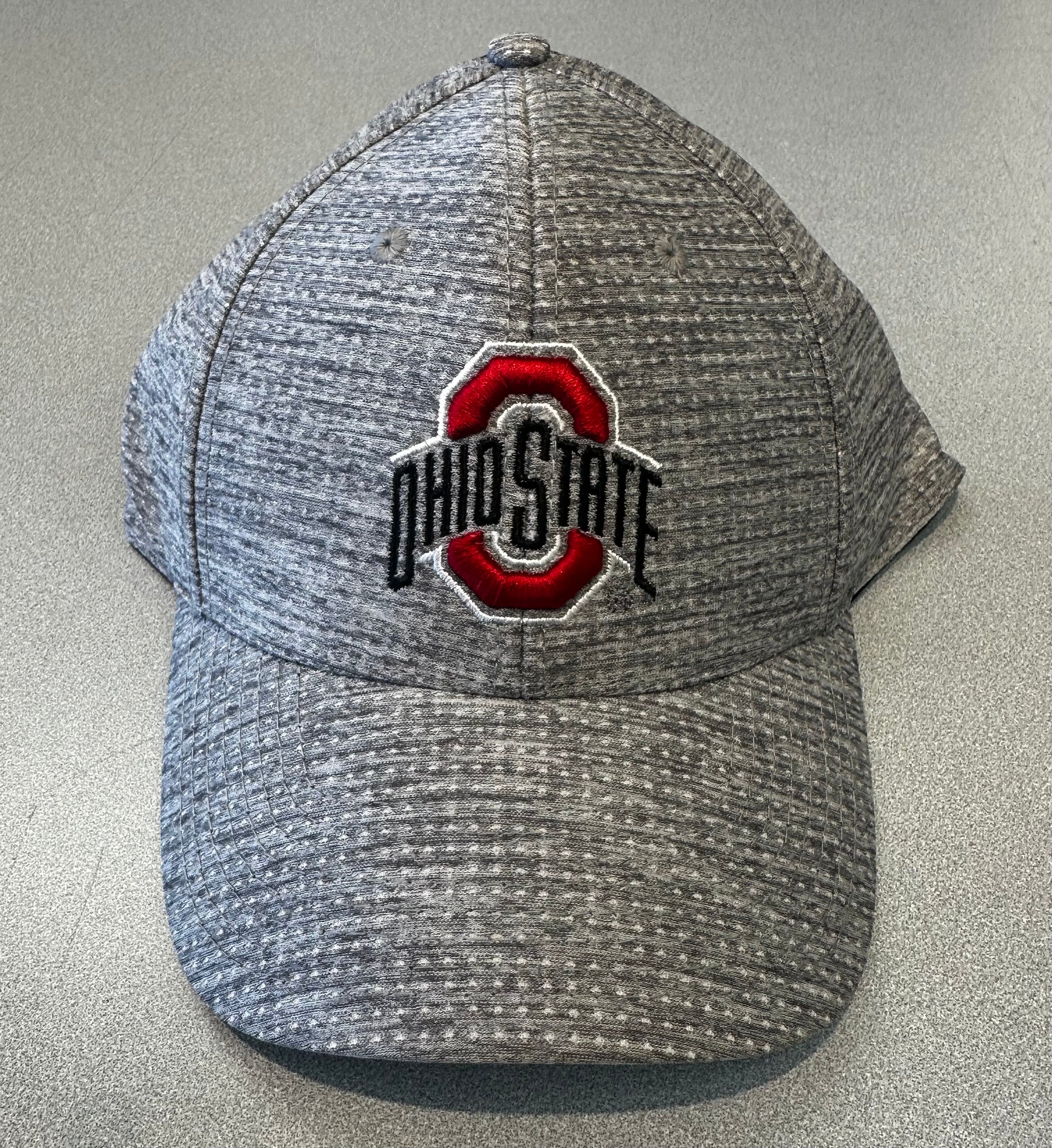 Gray Ohio State cap on a gray background