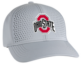 OHIO STATE BUCKEYES AIRFLOW LIGHT GREY PERFORMANCE ADJUSTABLE HAT