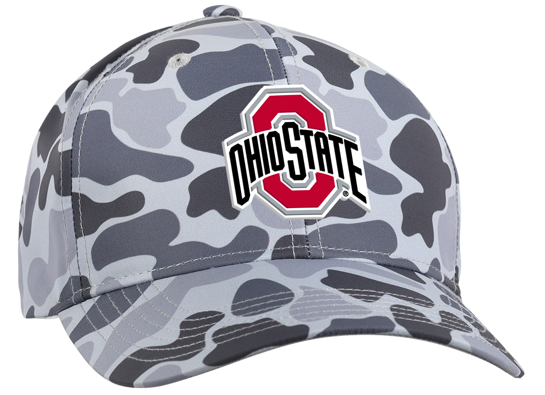 OHIO STATE BUCKEYES FUDD GREY CAMO PERFORMANCE ADJUSTABLE HAT