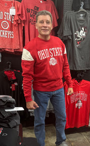 red sweatshirt buckeye fan in store