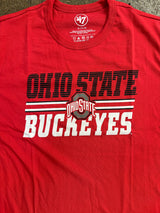 OHIO STATE BUCKEYES RACER RED RUN THRU FRANKLIN T-SHIRT FOR MEN