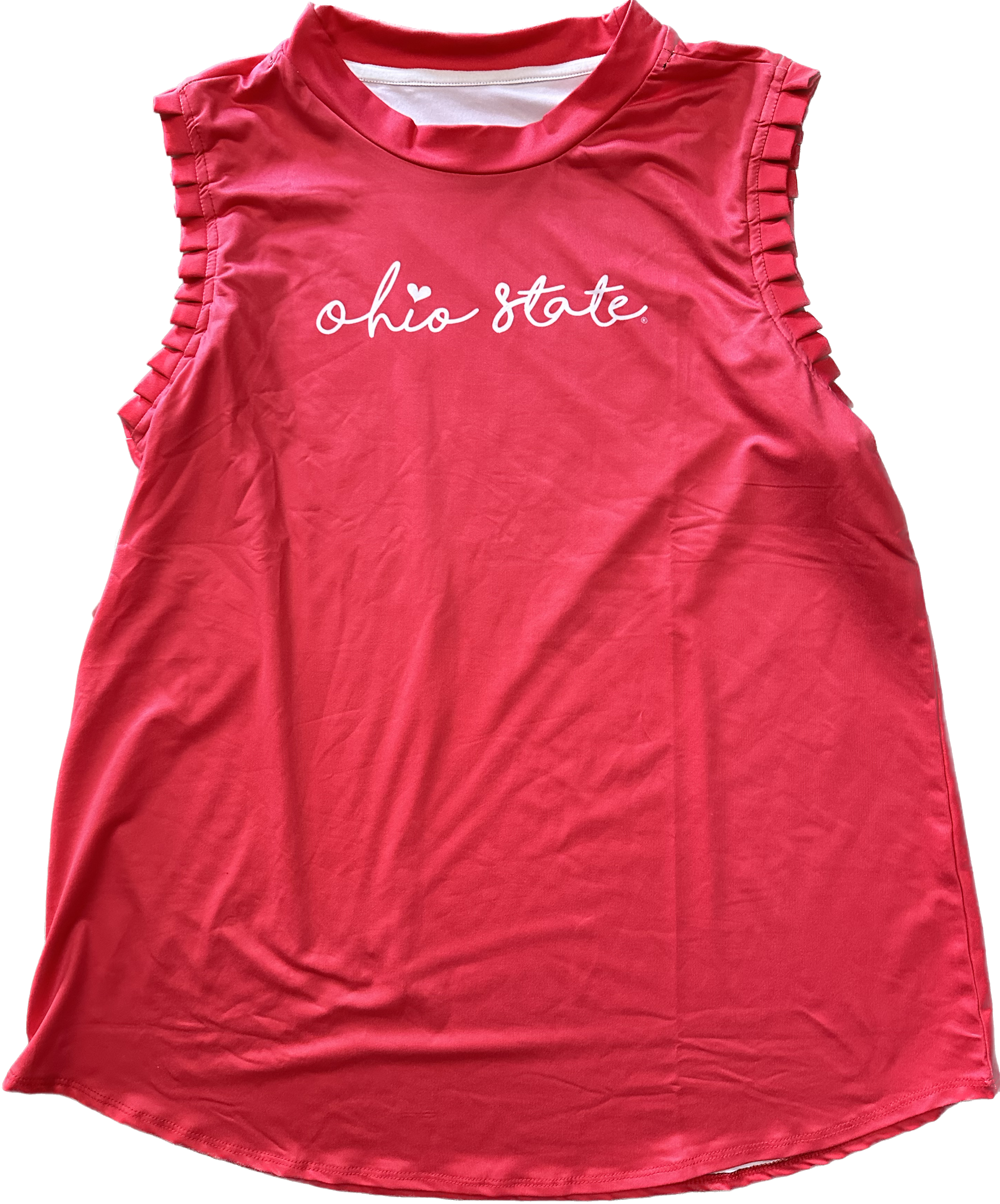 red top, Ohio State Ruffle Tank