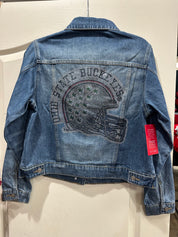 back of jean jacket ohio state university