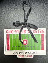 OHIO STATE BUCKEYES FLAT STADIUM CERAMIC CHRISTMAS ORNAMENT