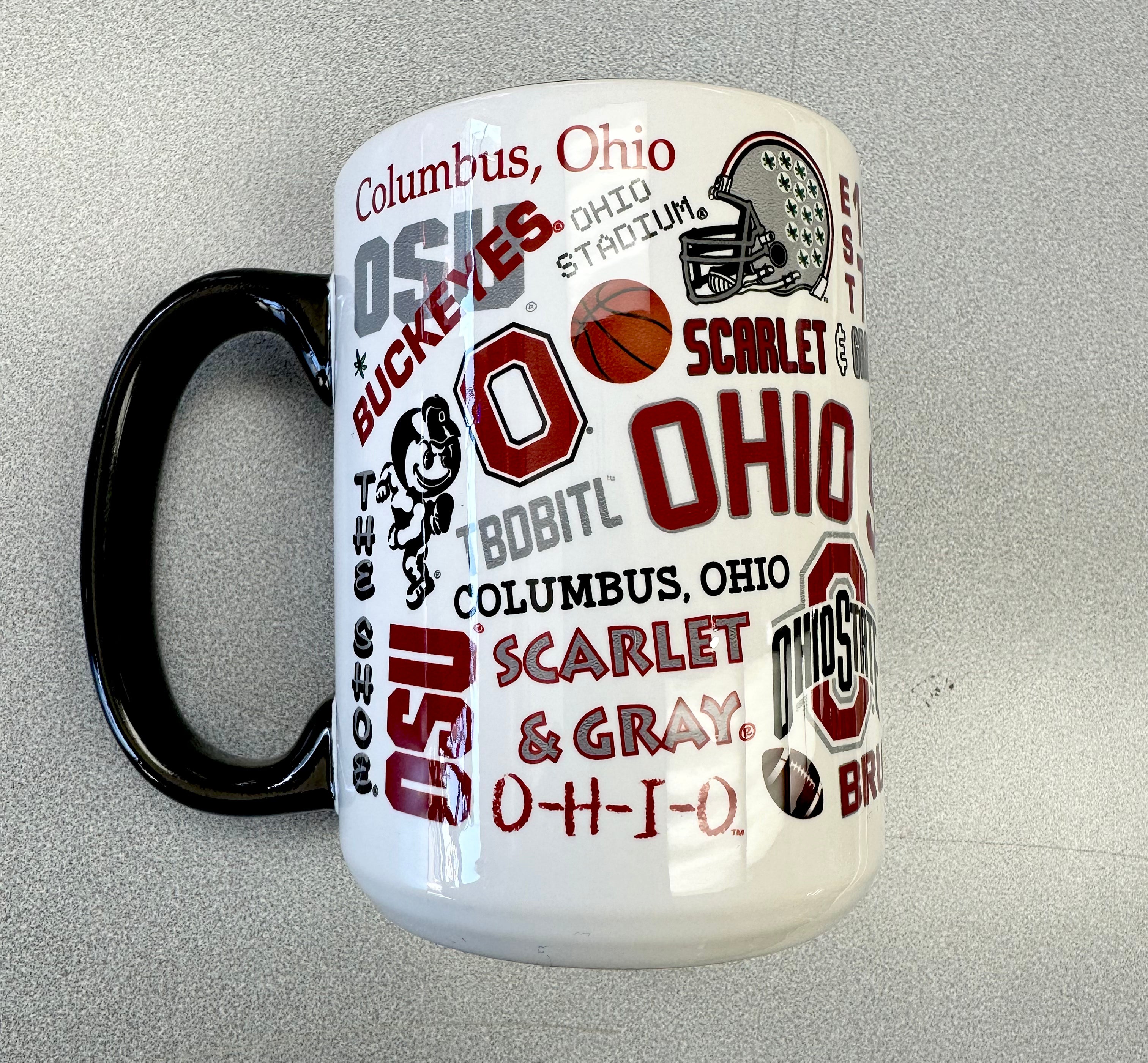 side: OHIO STATE BUCKEYE GRAFFITI MUG