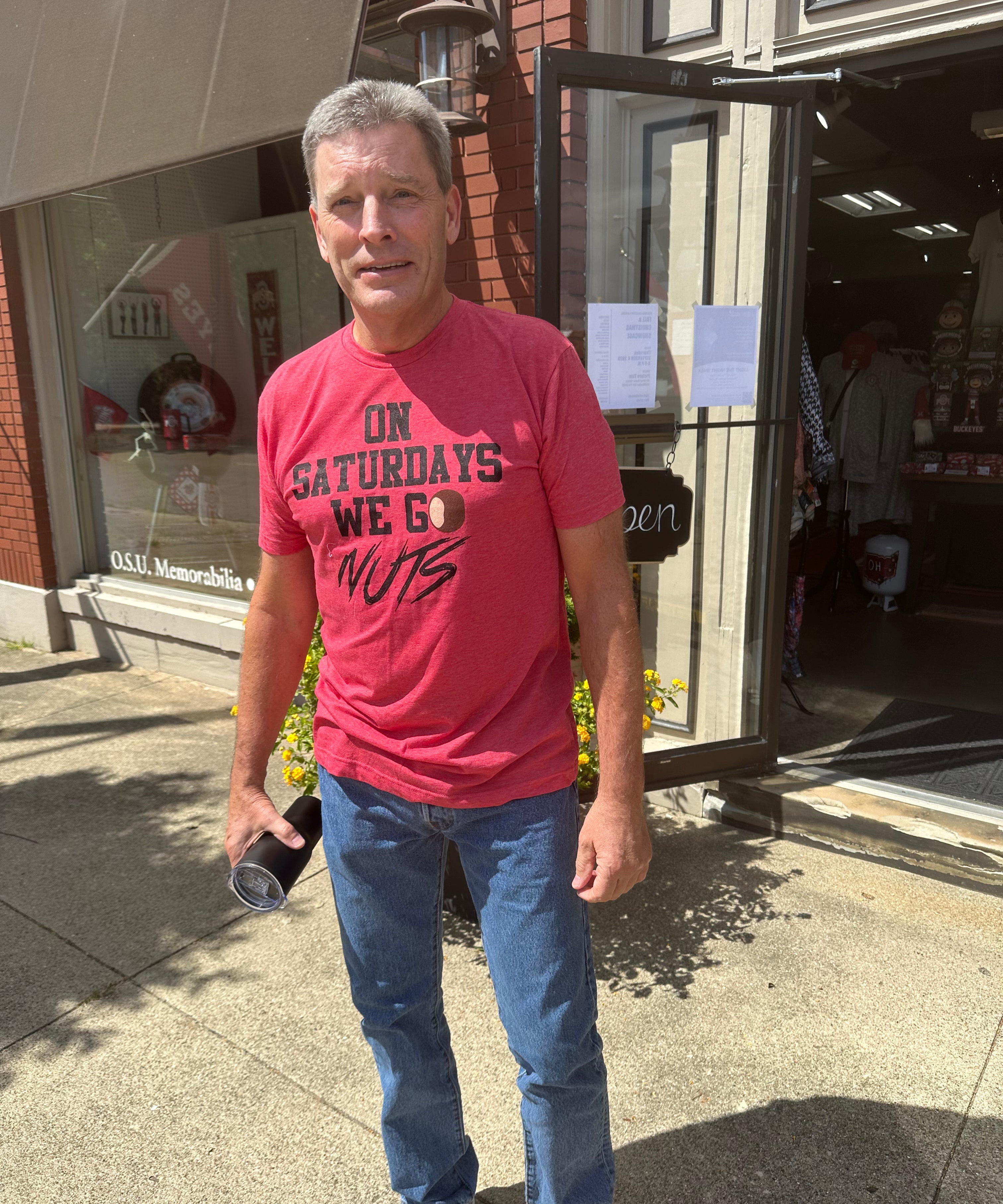 buckeye fan wearing on saturdays we go nuts shirt