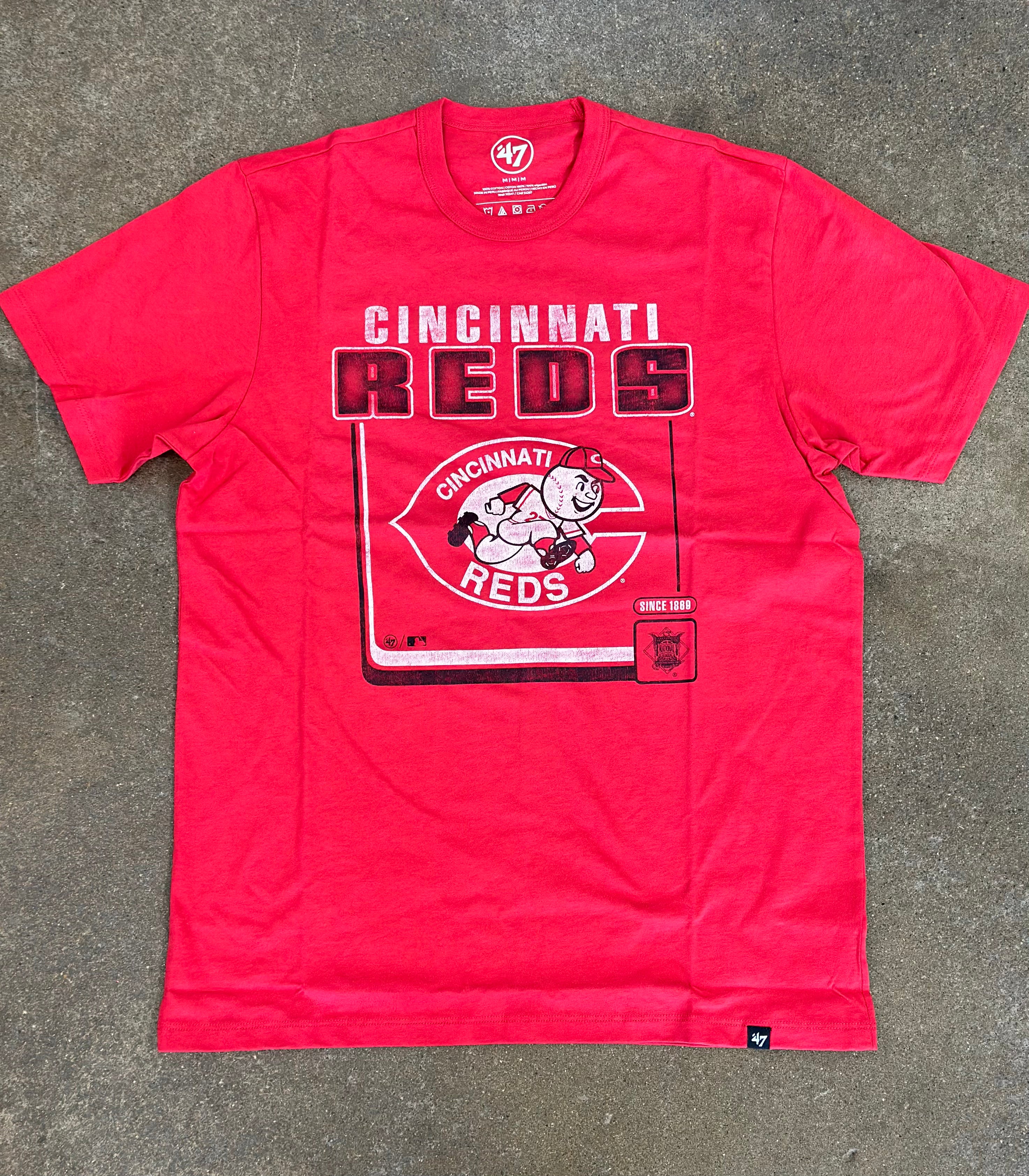 CINCINNATI REDS COOPERSTOWN RED RACER BORDERLINE FRANKLIN TEE MEN