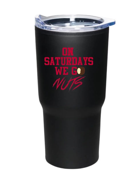 ON SATURDAY WE GO NUTS – 20OZ BLACK TUMBLER