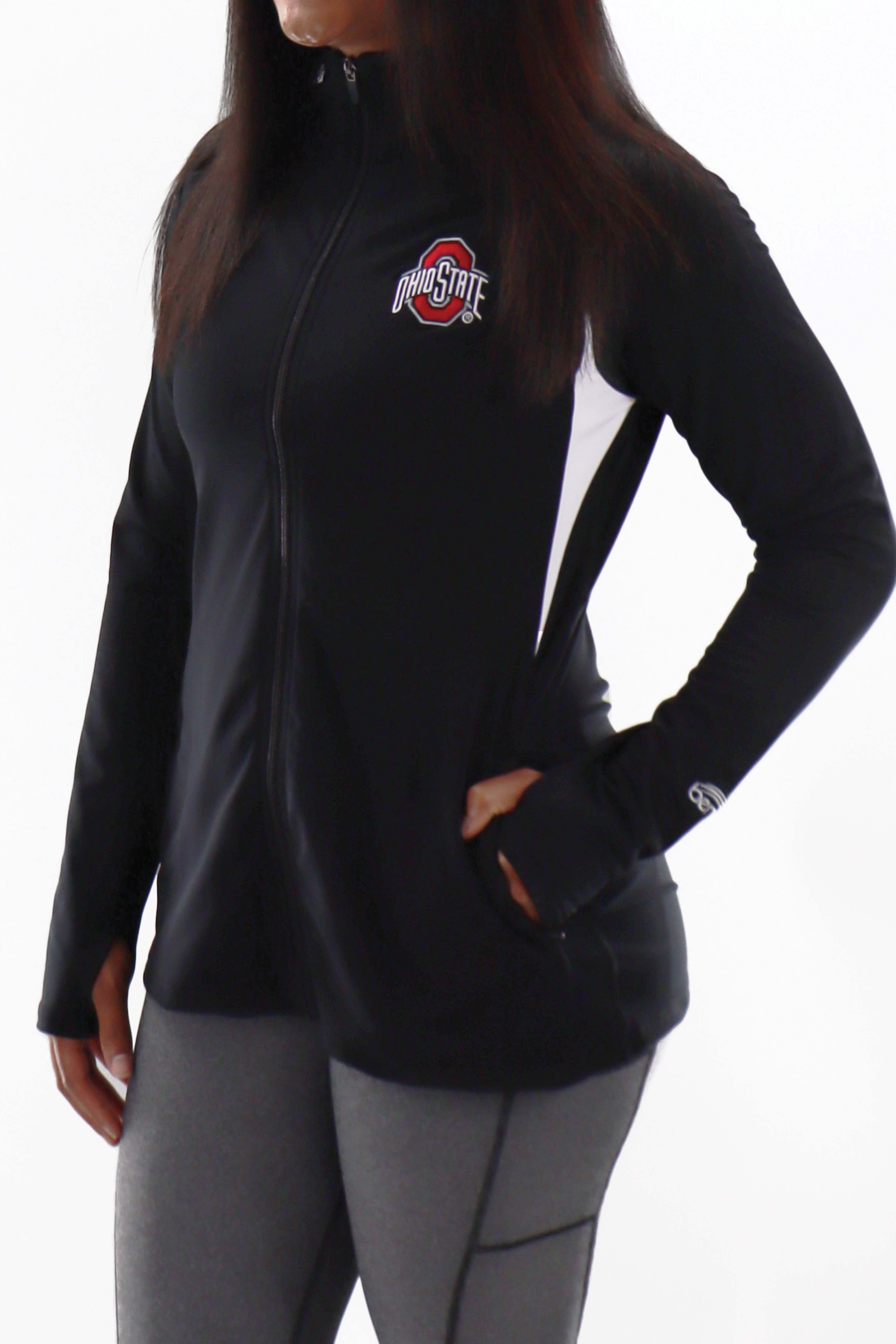 OSU ATHLETIC O FULL ZIP PANEL PULLOVER WITH ATHLETIC LOGO