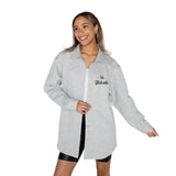 OHIO BOBCATS FOUNDATION SOFT, LONG SLEEVE COTTON-BLEND COLLARED OVERSHIRT
