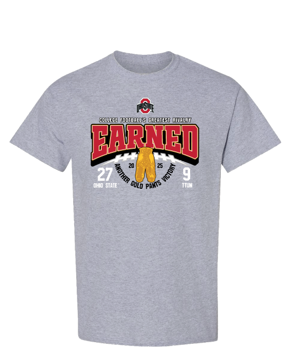 Ohio State Buckeyes Earned Shirt, Gold Pants