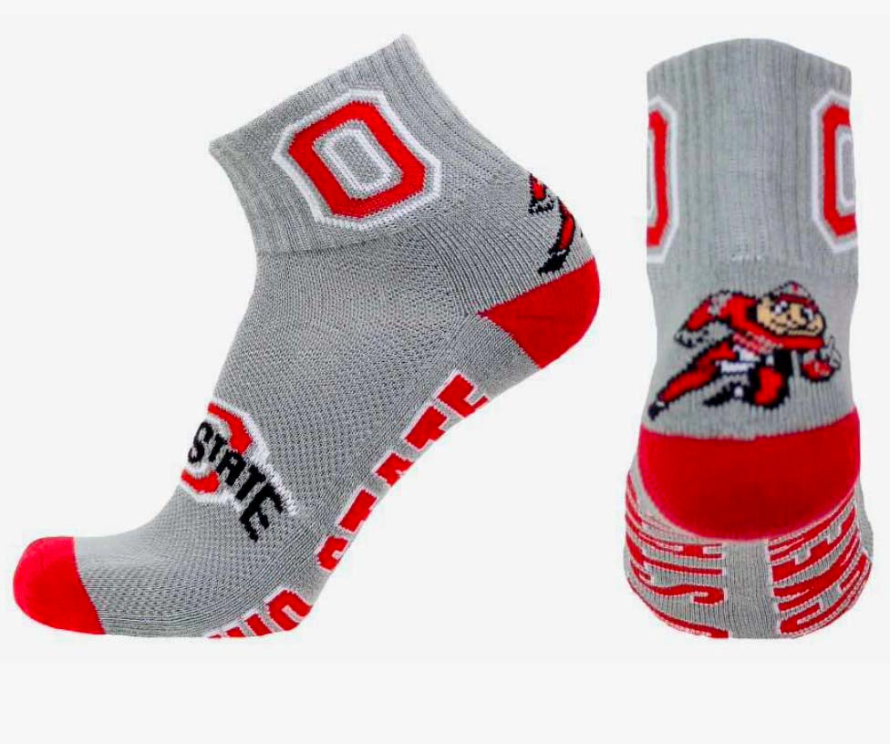 Ohio State Gray 1/4 Sock by Donegal Bay