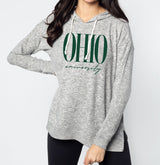 OHIO UNIVERSITY SOFT TUNIC HOODIE - HEATHER GREY