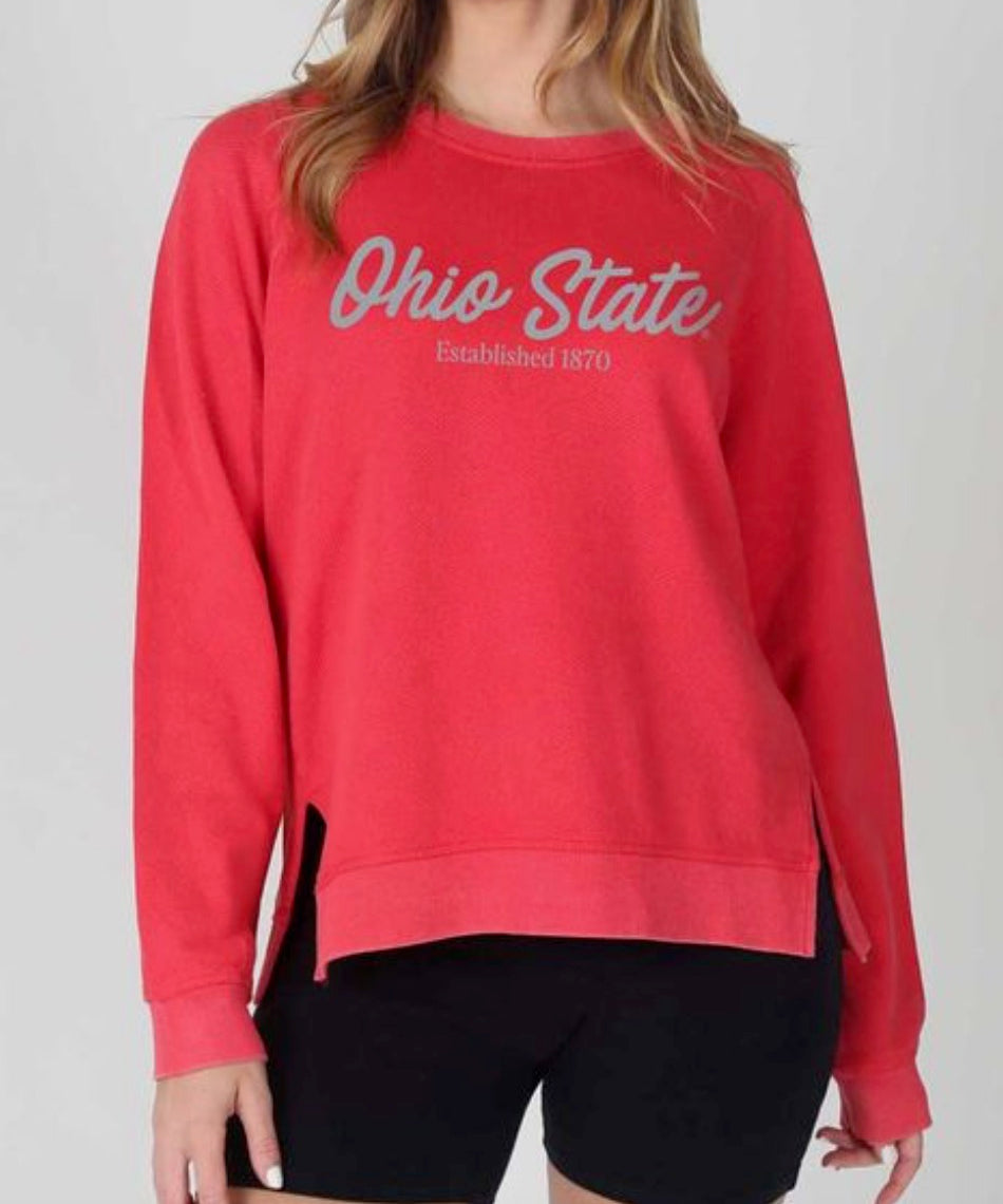 Ohio State French Terry Crew front view