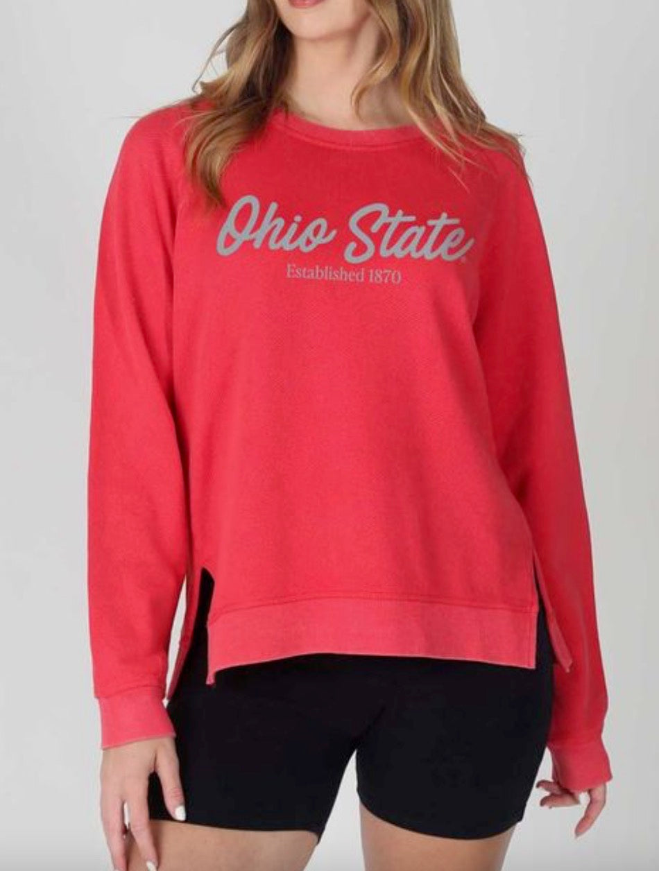 Ohio State French Terry Crew front view