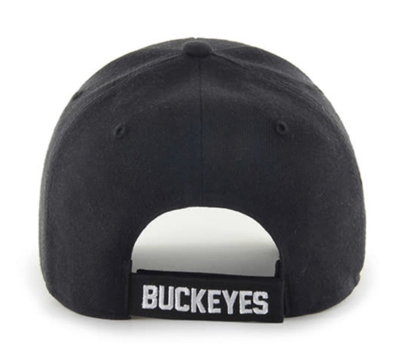 Black cap with 'Buckeyes' logo on a white background