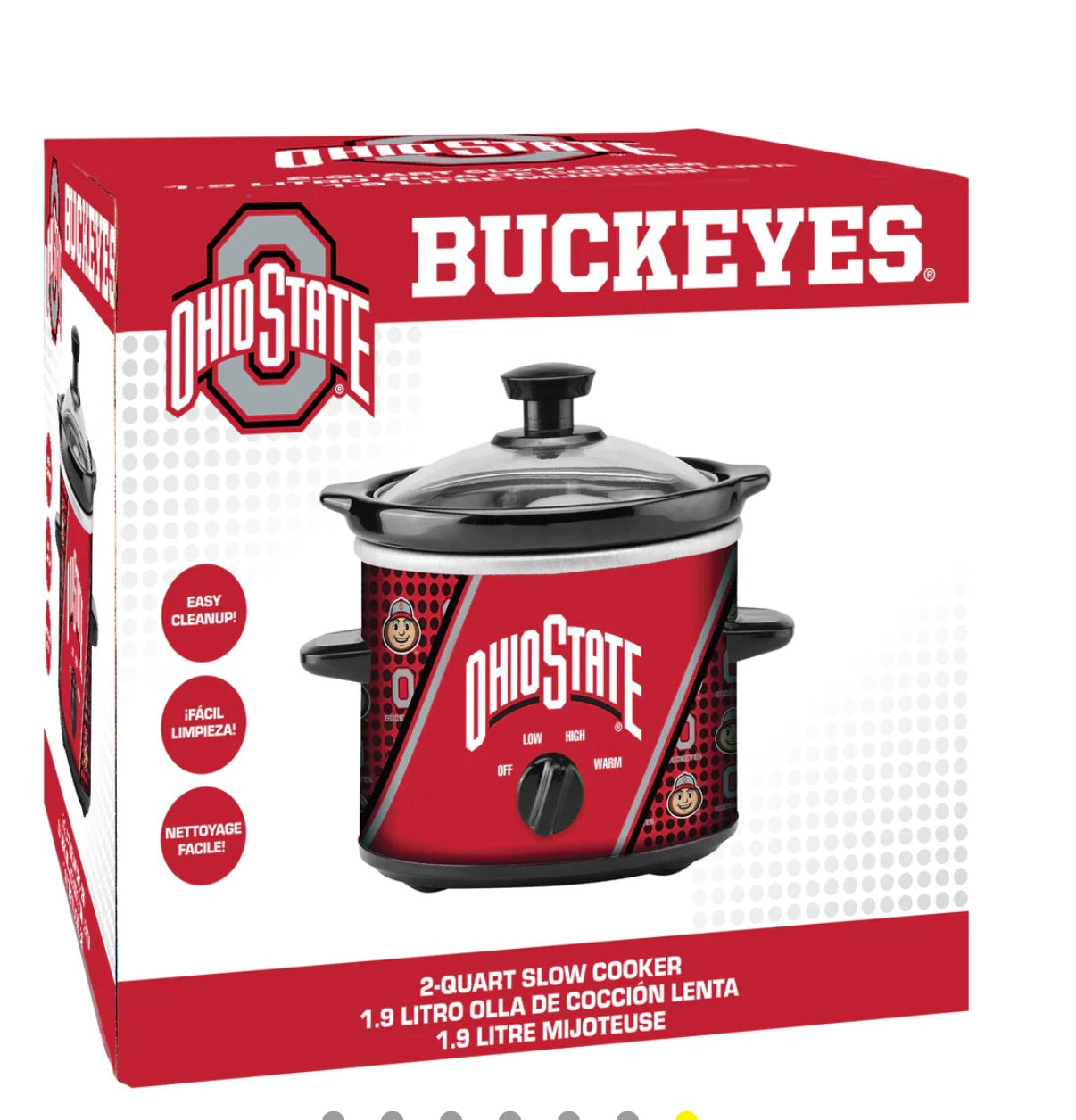 Ohio State Buckeyes 2-quart slow cooker packaging on a white background