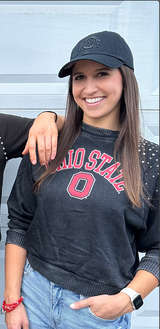 BLACK OHIO STATE BUCKEYES '47 CLEAN UP CAP