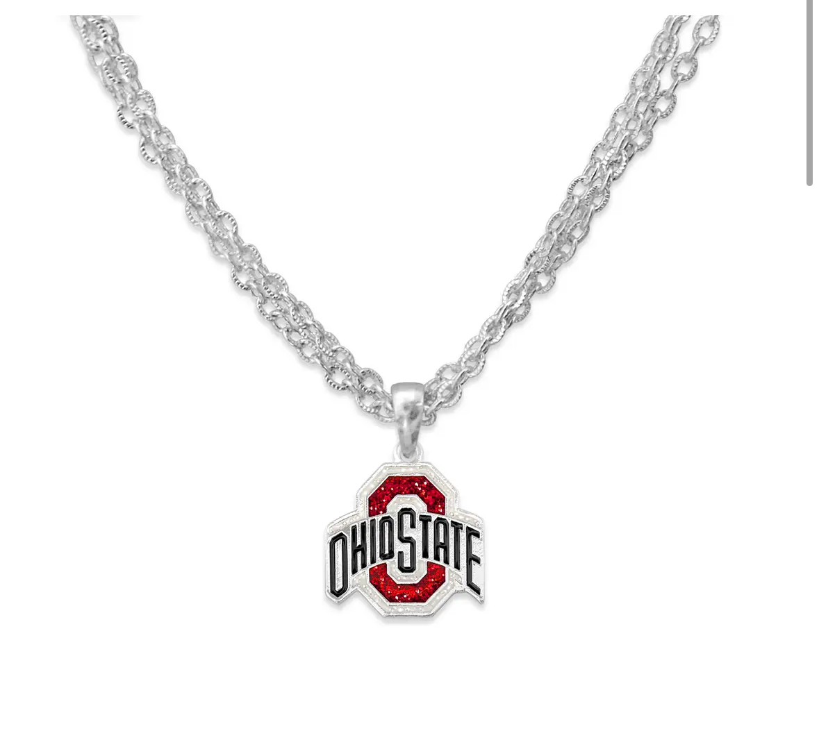 Ohio State Buckeyes game day glitter necklace