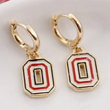 OHIO STATE HUGGIE HOOP EARRINGS