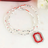 Ohio State Crystal Logo Stretch Bracelet