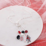 Ohio State Cluster Necklace 30 Inch