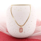 Ohio State Gold and Enamel Logo Necklace 18 Inch