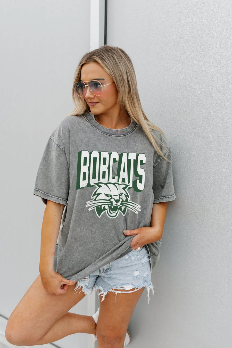 OHIO BOBCATS SOLID DEFENSE OVERSIZED CREWNECK TEE