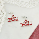 OHIO STATE BUCKEYES "GO BUCKS" SLOGAN EARRINGS