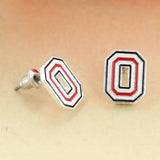 OHIO STATE ENAMEL LOGO STUD EARRINGS