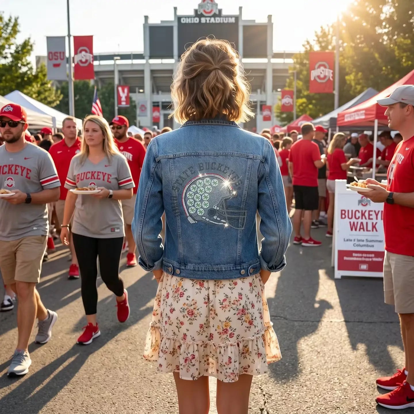 jeweled buckeye helmet in jacket