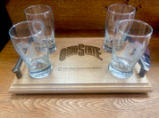 4 glasses Ohio State University Flight Boards