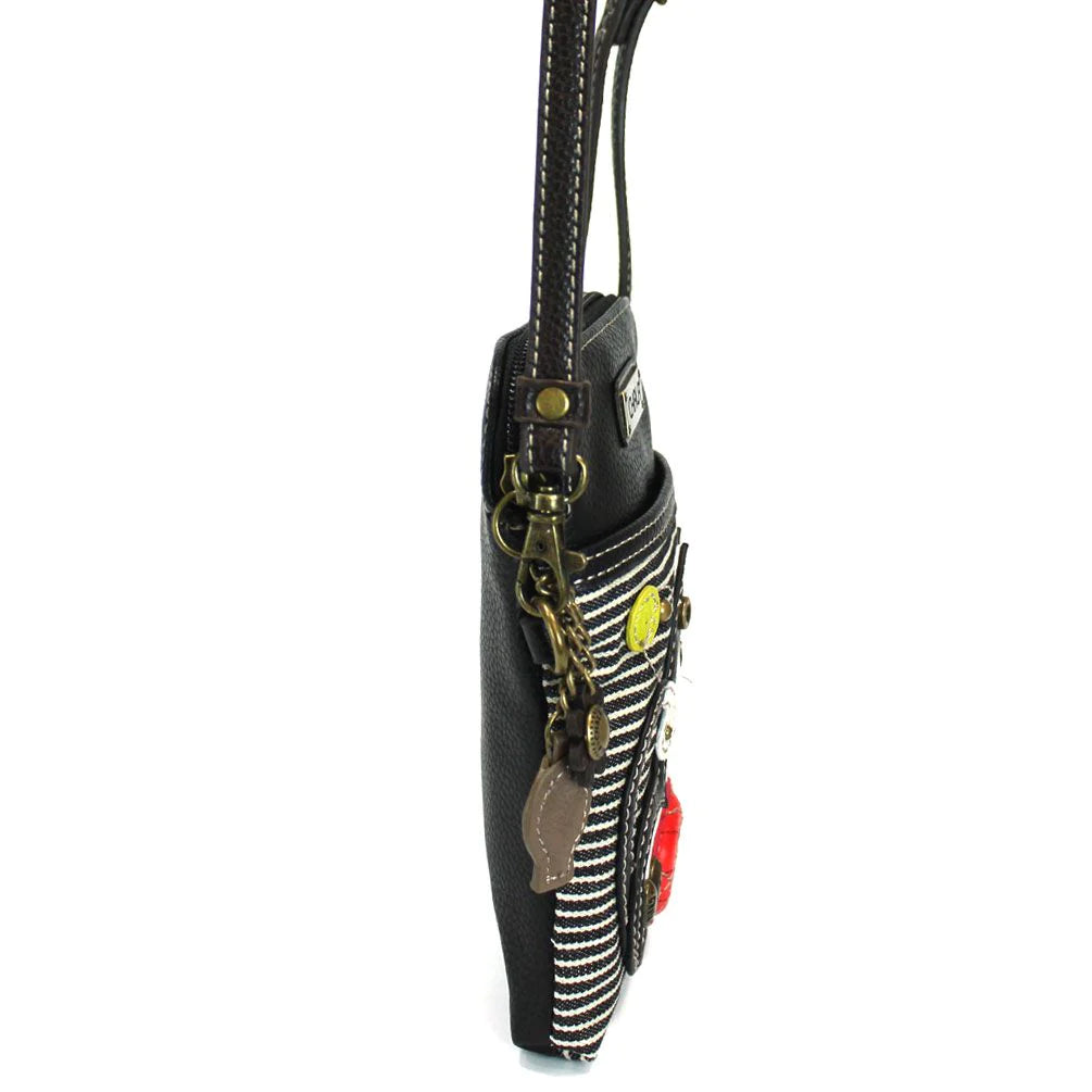 side view of front of fat cat CHALA PURSES