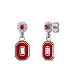 OHIO STATE BLOCK O CRYSTAL DROP EARRINGS