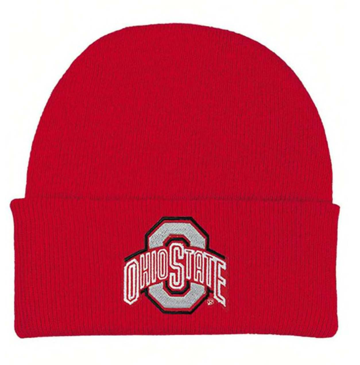 OHIO STATE BUCKEYES RED INFANT CUFFED NEWBORN KNIT HAT