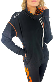 "Cincy Love" Mock Neck Pullover/Black front