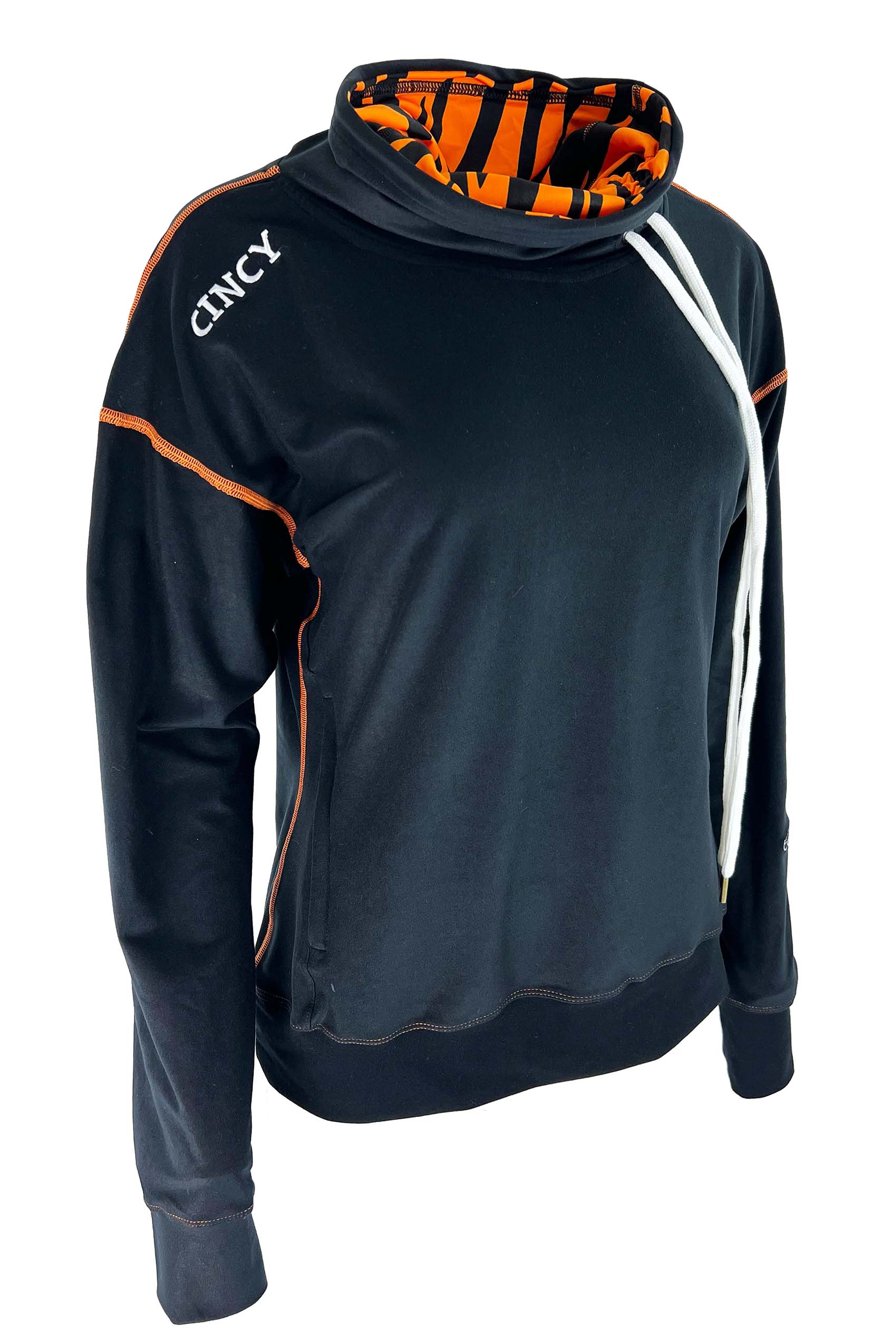 "Cincy Love" Mock Neck Pullover/Black outside