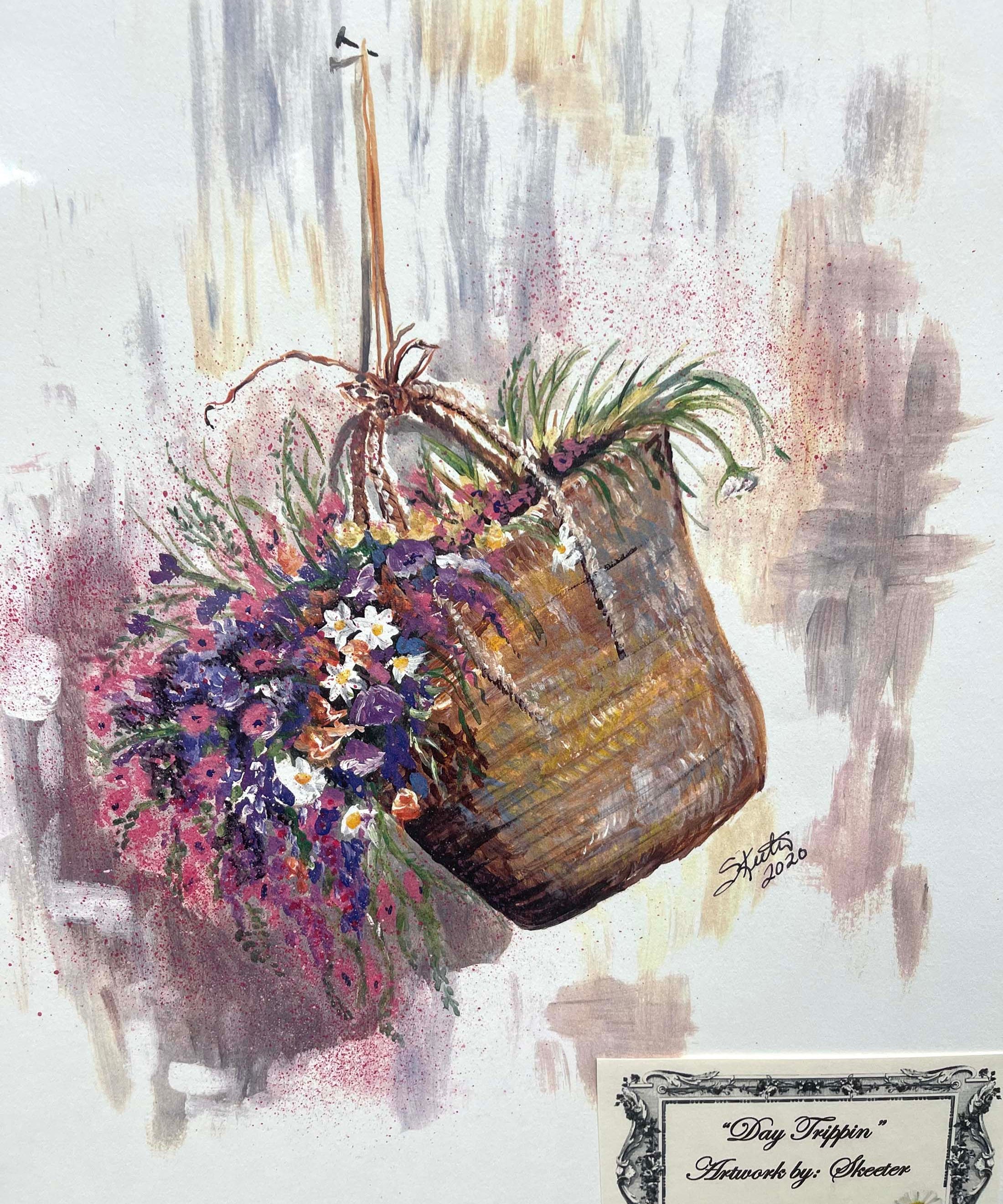 ACRYLIC PRINT, FIELD FLOWERS PICKED TO ENJOY