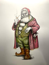 SANTA WITH A PIPE - DRAWING BY "SKEETER"