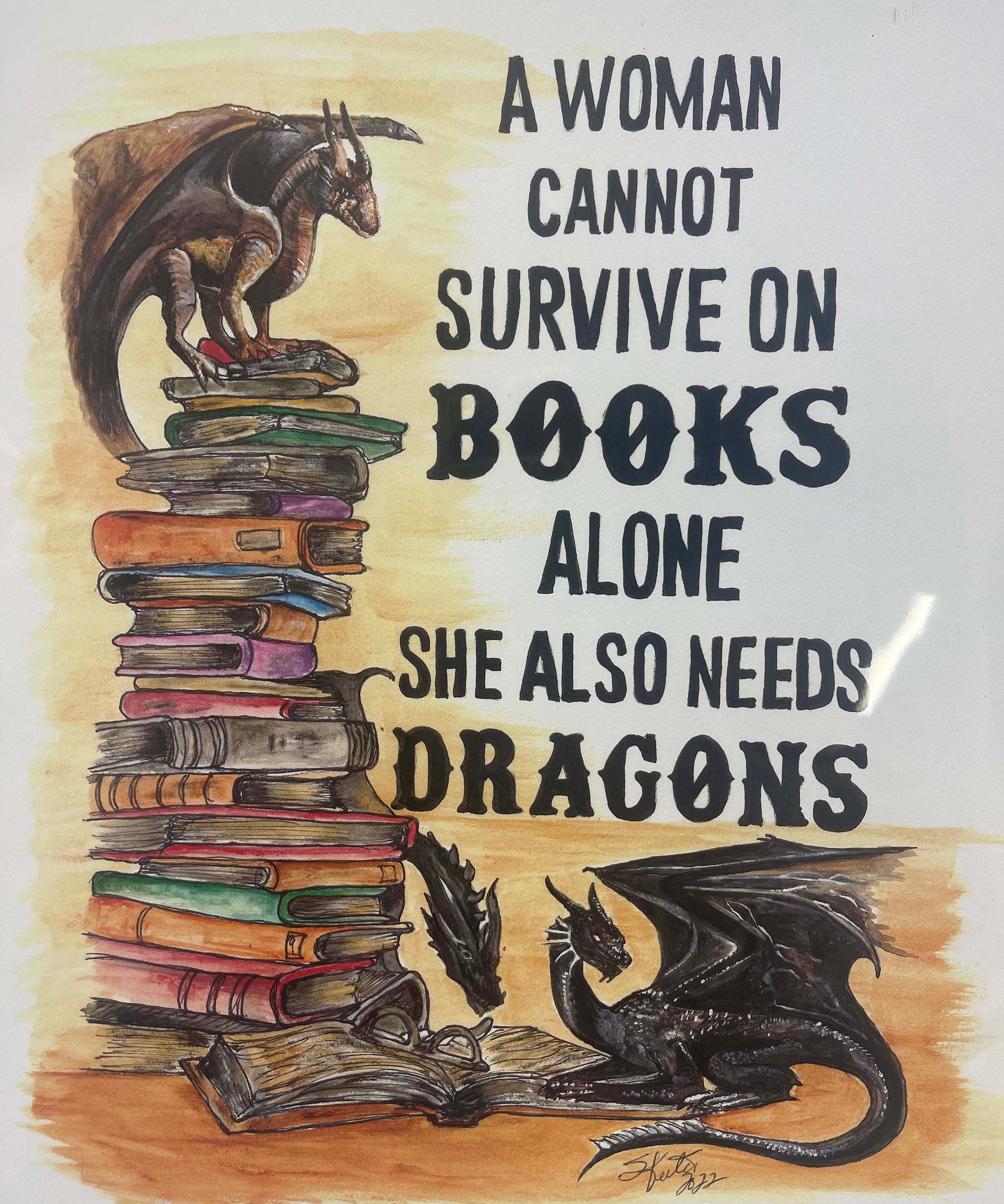 watercolor, books