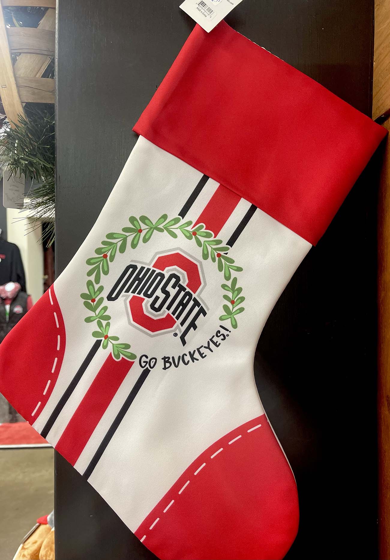 closeup OHIO STATE STOCKING